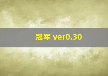 冠军 ver0.30